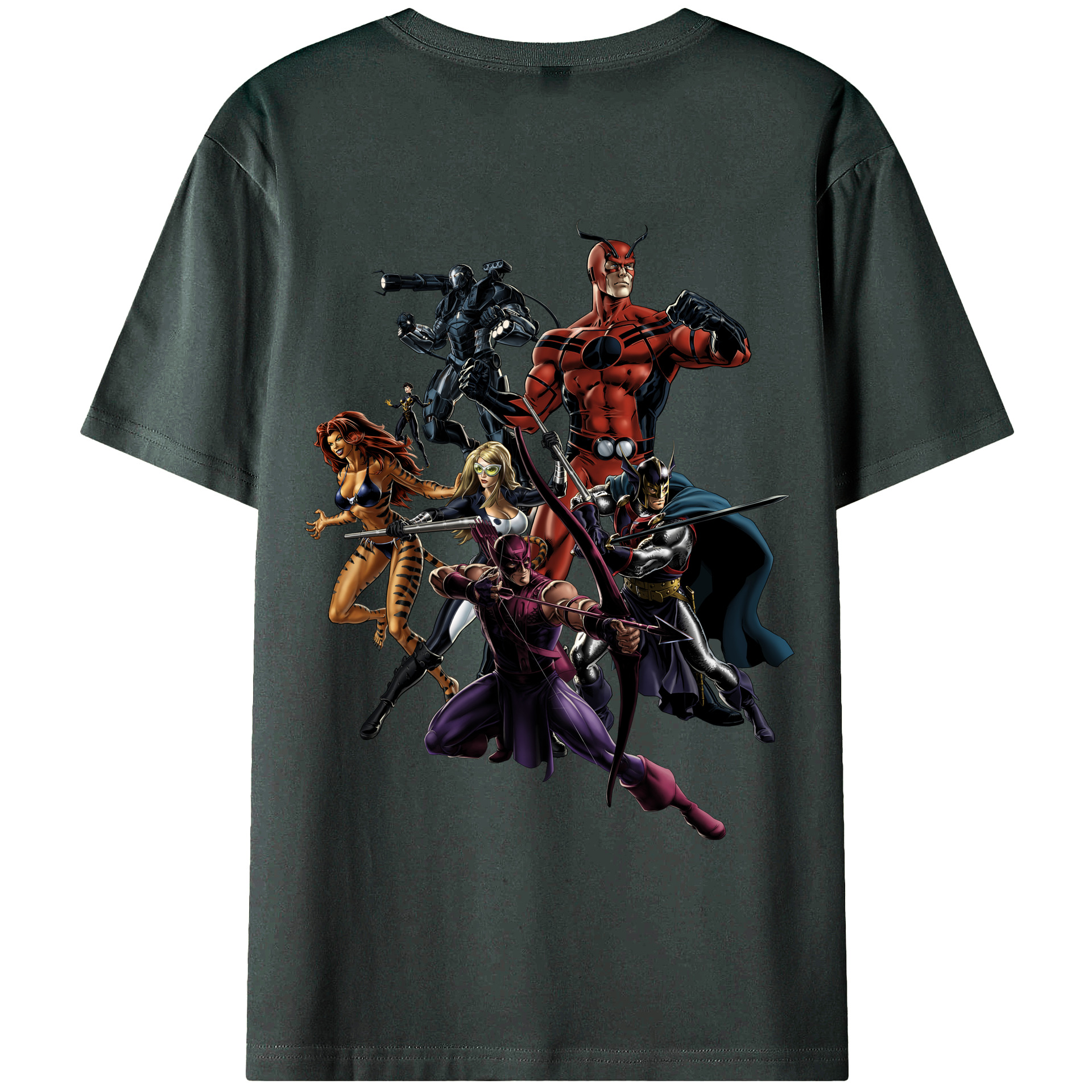 （画像用） アベンジャーズ The Avengers 綿100％ メンズ半袖Tシャツ（バックプリント） 通気性